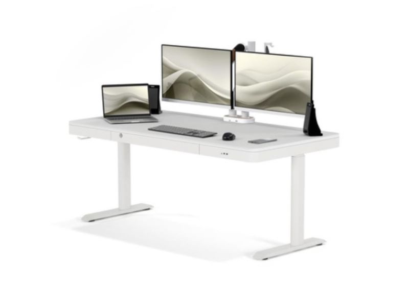 Biurko elektryczne białe Dewa