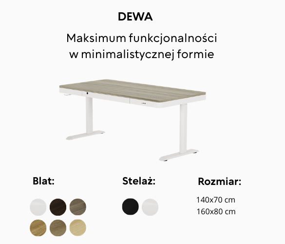 Biurko elektrycznie regulowane DEWA