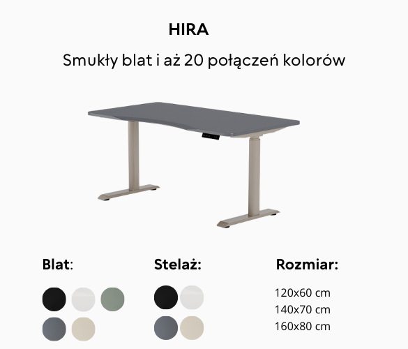 Biurko elektrycznie regulowane HIRA