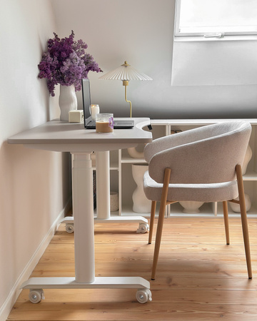 Biurko elektryczne beżowy/czarny HIRA, 140x70 cm