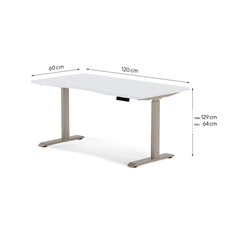 Biurko elektryczne biały/beżowy HIRA, 120x60 cm