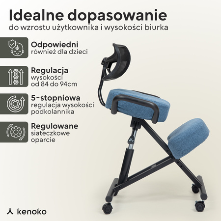 Klękosiad tkanina czarny SUGURI