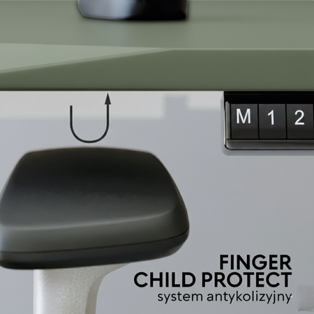 Biurko elektryczne oliwkowy/czarny HIRA, 160x80 cm