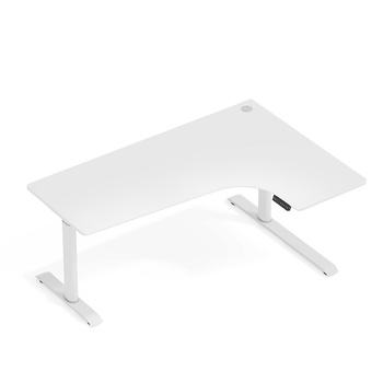 Biurko elektryczne narożne białe prawostronne Sanuki, 160x110x60 cm