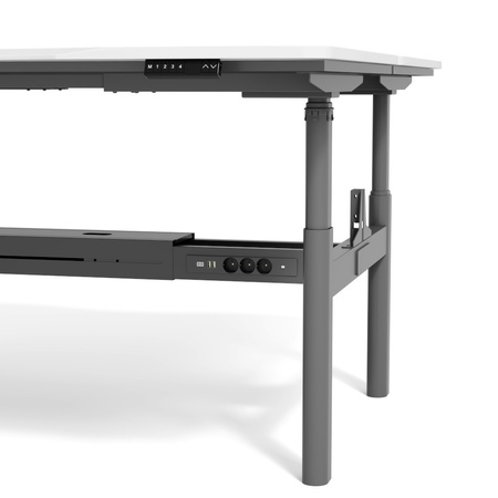 Biurko bench biały/szary SHIRAKAMI, 120x60 cm