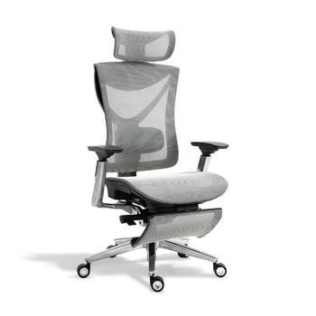 Fotel biurowy ergonomiczny jasny szary SAKURA OUTLET