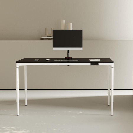 Stół elektryczny czarny/biały JUKAN, 160x80 cm
