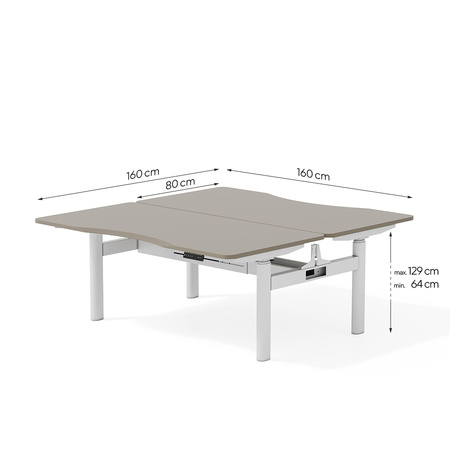 Biurko bench beżowy/biały SHIRAKAMI, 160x80 cm