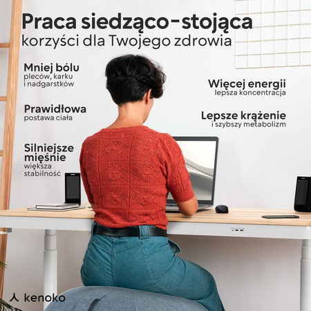 Biurko elektryczne popielaty dąb/biały DEWA, 160x80 cm