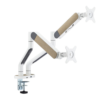 Podwójny uchwyt do monitora 35 cali biały/beżowy lniany WASHI