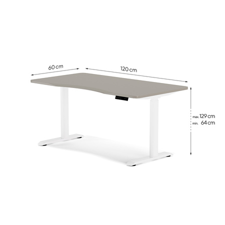 Biurko elektryczne beżowy/biały HIRA, 120x60 cm