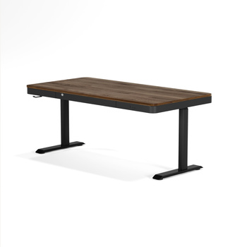 Biurko elektryczne orzech/czarny DEWA, 140x70 cm