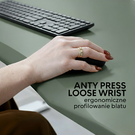 Biurko elektryczne oliwkowy/biały HIRA, 160x80 cm