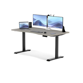 Biurko elektryczne beżowy/czarny HIRA, 160x80 cm