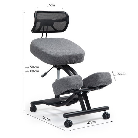 Klękosiad tkanina ciemny szary HOZERU