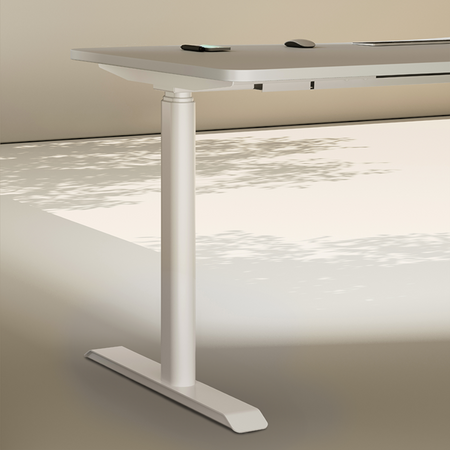 Biurko elektryczne beżowy/biały HIRA, 120x60 cm