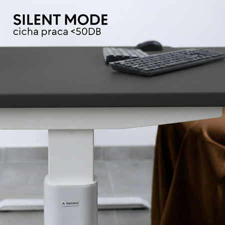 Biurko elektryczne szary/czarny HIRA, 140x70 cm