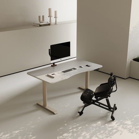 Biurko elektryczne biały/beżowy HIRA, 120x60 cm