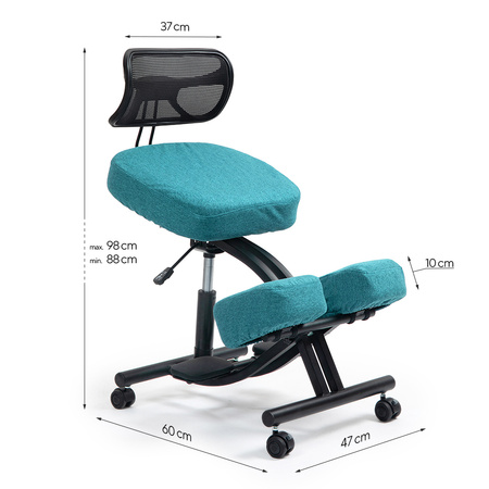 Klękosiad tkanina ciemny turkusowy HOZERU