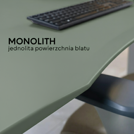 Biurko elektryczne oliwkowy/szary HIRA, 140x70 cm