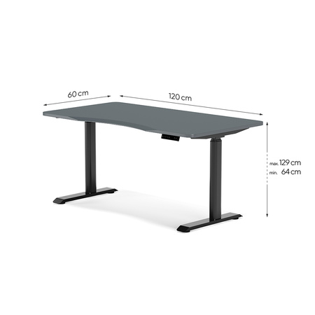 Biurko elektryczne oliwkowy/czarny HIRA, 120x60 cm