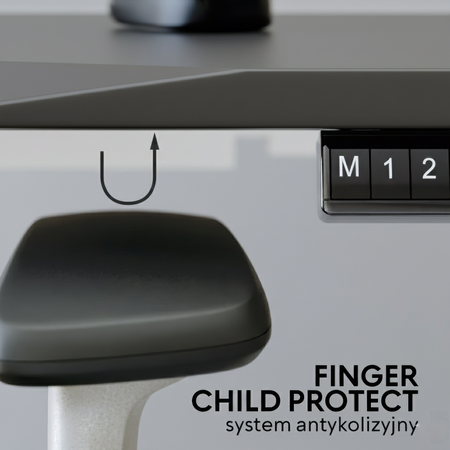 Biurko elektryczne szary/beżowy HIRA, 120x60 cm