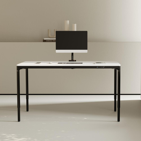 Stół elektryczny biały/czarny JUKAN, 160x80 cm