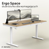 Biurko elektryczne wiąz/biały DEWA, 160x80 cm