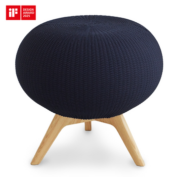 Pufa ergonomiczna granatowy/naturalny PUFFBO L