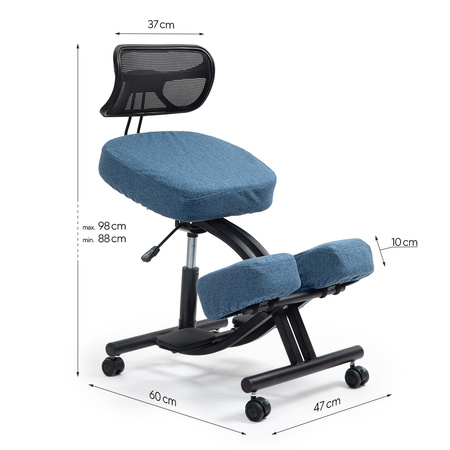 Klękosiad ekoskóra ciemny niebieski HOZERU