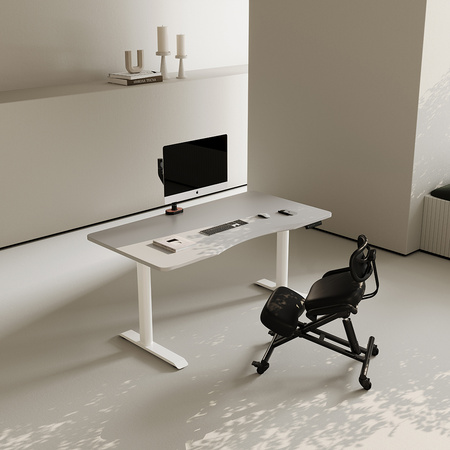 Biurko elektryczne beżowy/biały HIRA, 120x60 cm