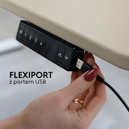 Biurko elektryczne beżowy HIRA, 160x80 cm