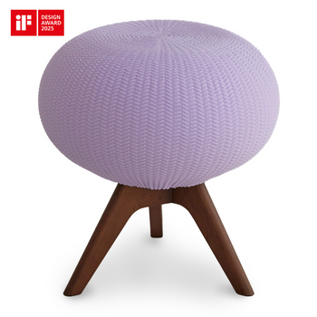 Pufa ergonomiczna lawendowy/ciemny brązowy PUFFBO S