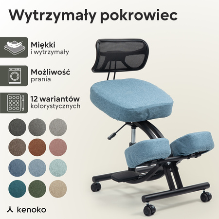 Klękosiad ekoskóra niebieski HOZERU