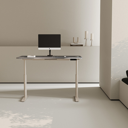 Biurko elektryczne szary/beżowy HIRA, 120x60 cm