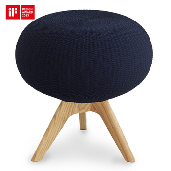 Pufa ergonomiczna granatowy/naturalny PUFFBO S