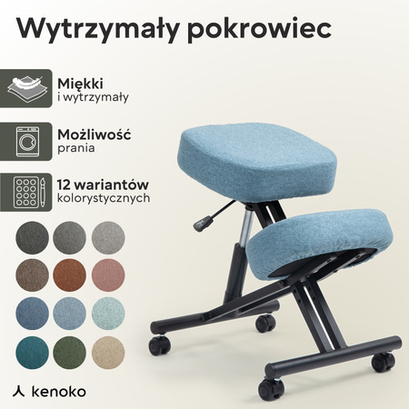 Klękosiad tkanina niebieski HIRAGI