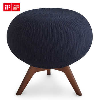 Pufa ergonomiczna granatowy/ciemny brązowy PUFFBO L