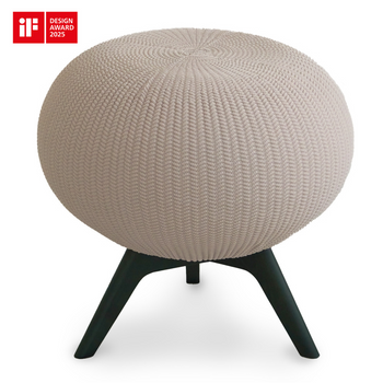 Pufa ergonomiczna beżowy/ciemny zielony PUFFBO L