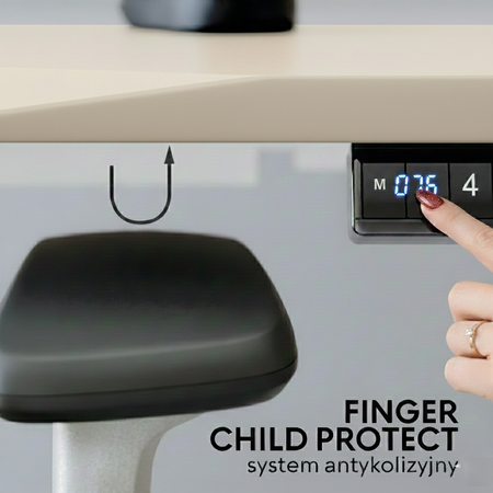 Biurko elektryczne beżowy/szary HIRA, 120x60 cm