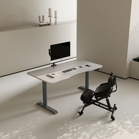 Biurko elektryczne beżowy/szary HIRA, 120x60 cm