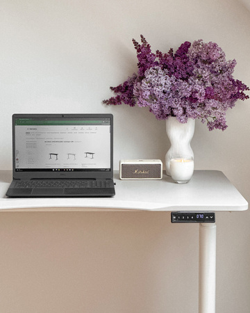 Biurko elektryczne beżowy/biały HIRA, 120x60 cm