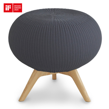 Pufa ergonomiczna ciemny szary/naturalny PUFFBO L