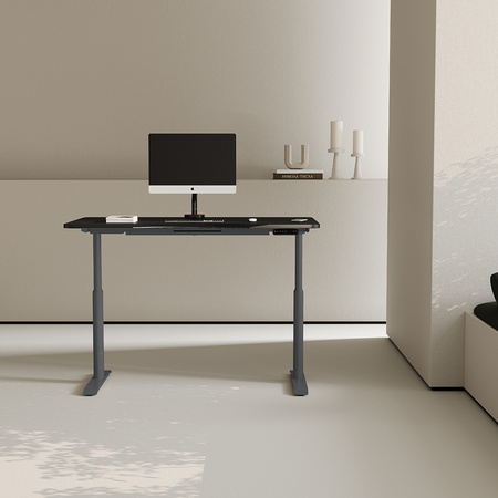 Biurko elektryczne czarny/szary HIRA, 120x60 cm