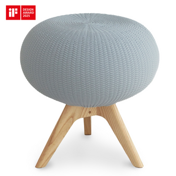 Pufa ergonomiczna szary/naturalny PUFFBO S