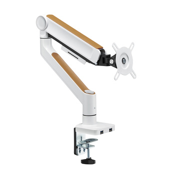 Uchwyt do monitora 32 cali biały/orzech ekoskóra KAMO