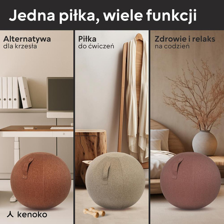 Piłka do siedzenia 55 cm brąz NAMI