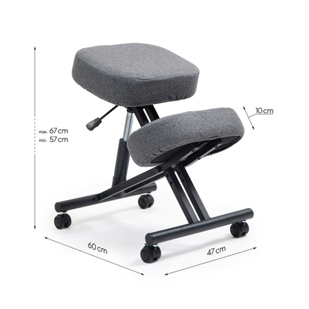 Klękosiad tkanina ciemny szary HIRAGI