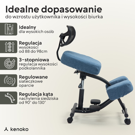 Klękosiad lniany niebieski HOZERU