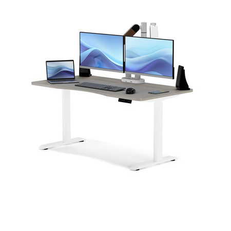 Biurko elektryczne beżowy/biały HIRA, 120x60 cm